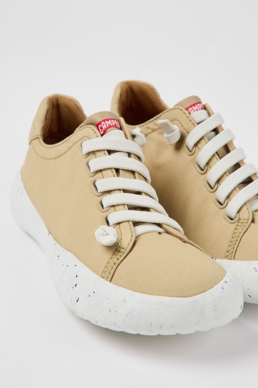 Women CamperLab Sneakers | Beige Textile Sneakers For Women