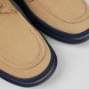 Men CamperLab Casual Shoes | Beige Textile Boat Shoe For Men