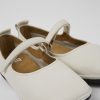 Women CamperLab Flat Shoes | White Leather Ballerinas For Women