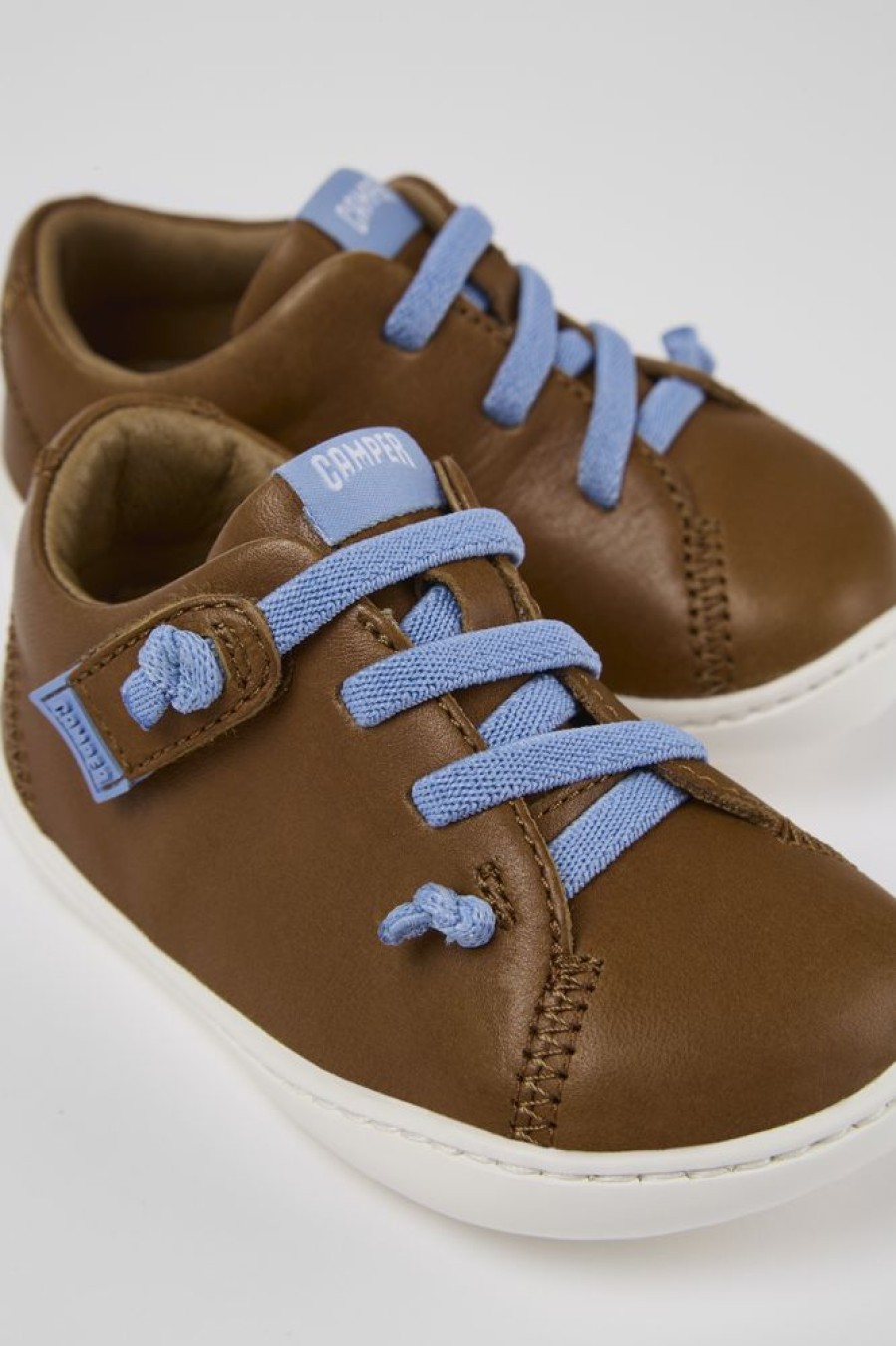 Kids CamperLab Sneakers | Brown Leather Basket