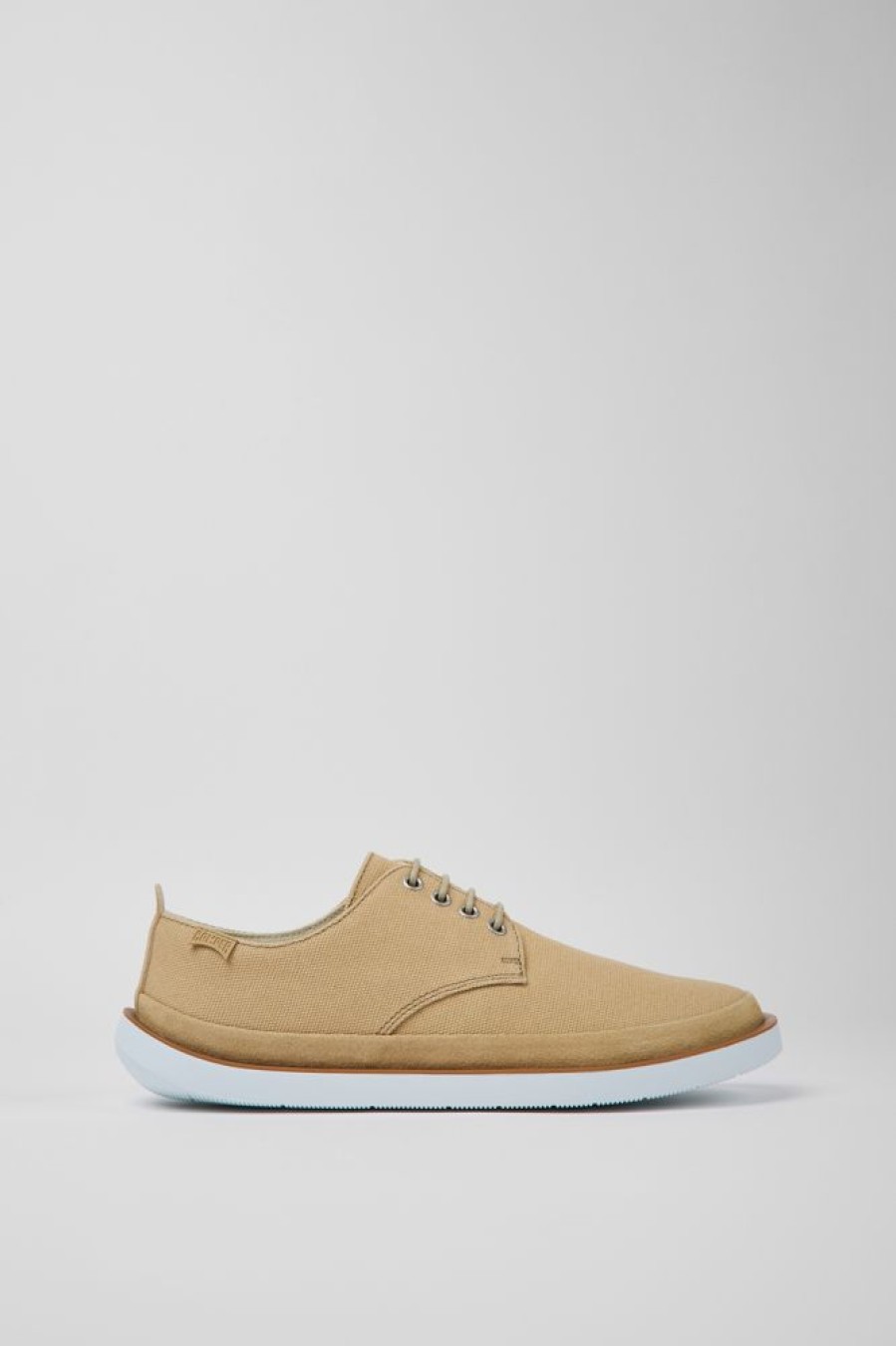 Men CamperLab Casual Shoes | Beige Textile And Nubuck Shoes For Men