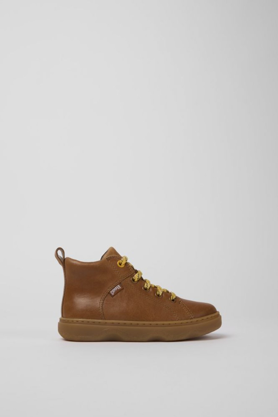 Kids CamperLab Boots | Brown Leather Ankle Boots