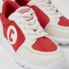 Kids CamperLab Sneakers | Red And White Textile And Leather Sneakers For Kids