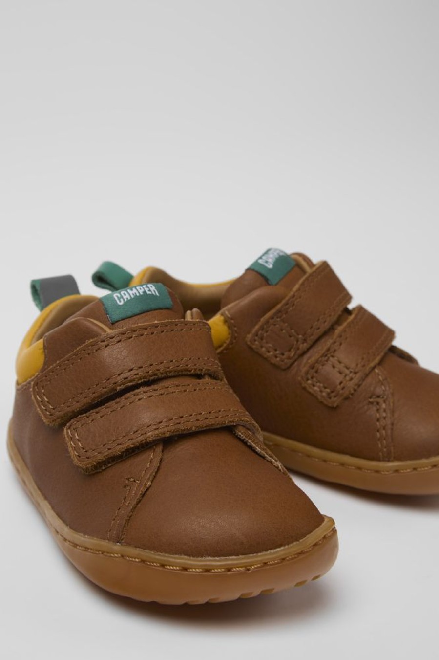 Kids CamperLab Sneakers | Brown Leather Shoes