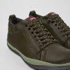 Men CamperLab Casual Shoes | Green-Gray Leather Shoes For Men