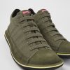 Men CamperLab Casual Shoes | Green Textile And Nubuck Shoes For Men