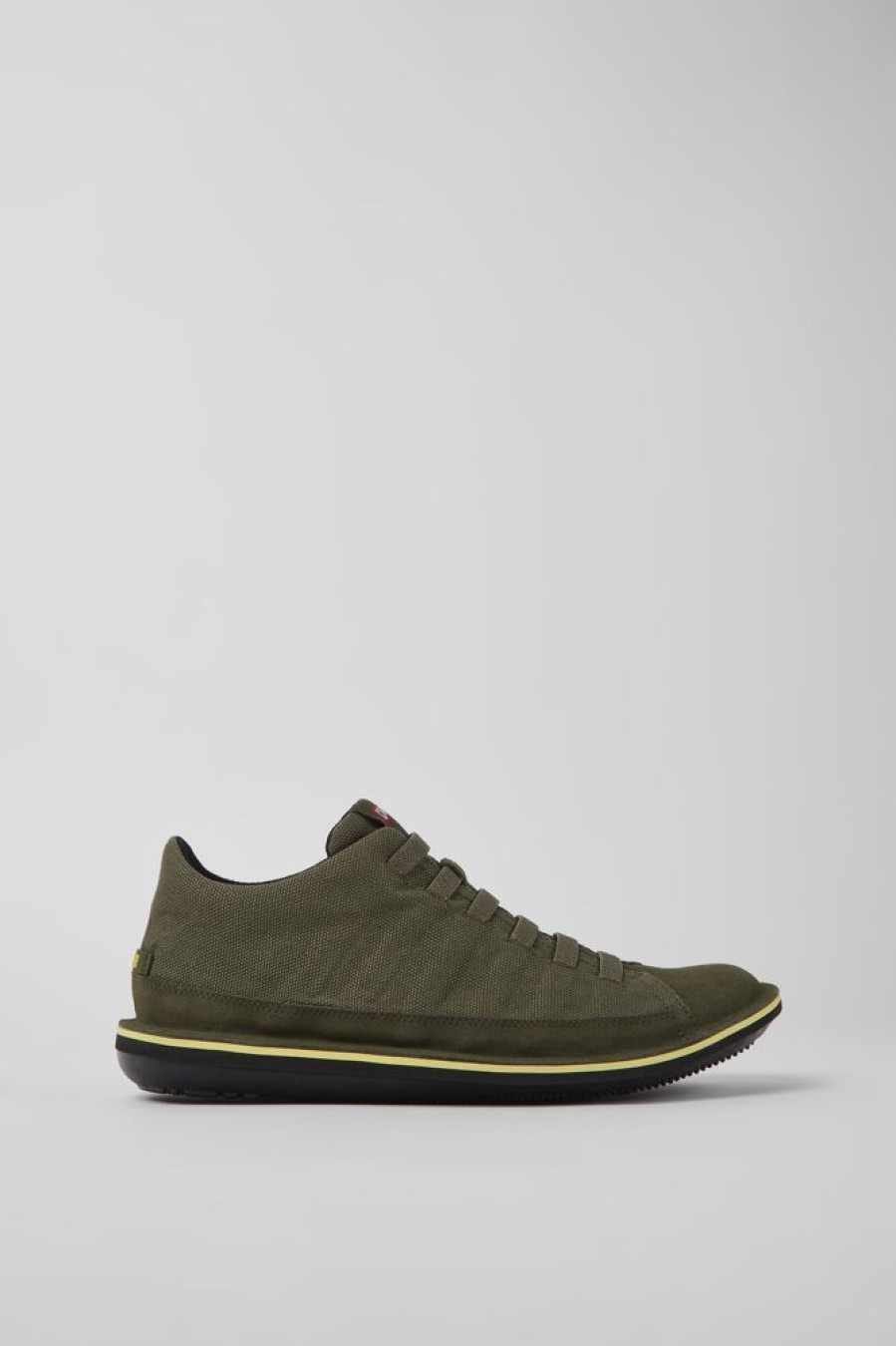 Men CamperLab Casual Shoes | Green Textile And Nubuck Shoes For Men