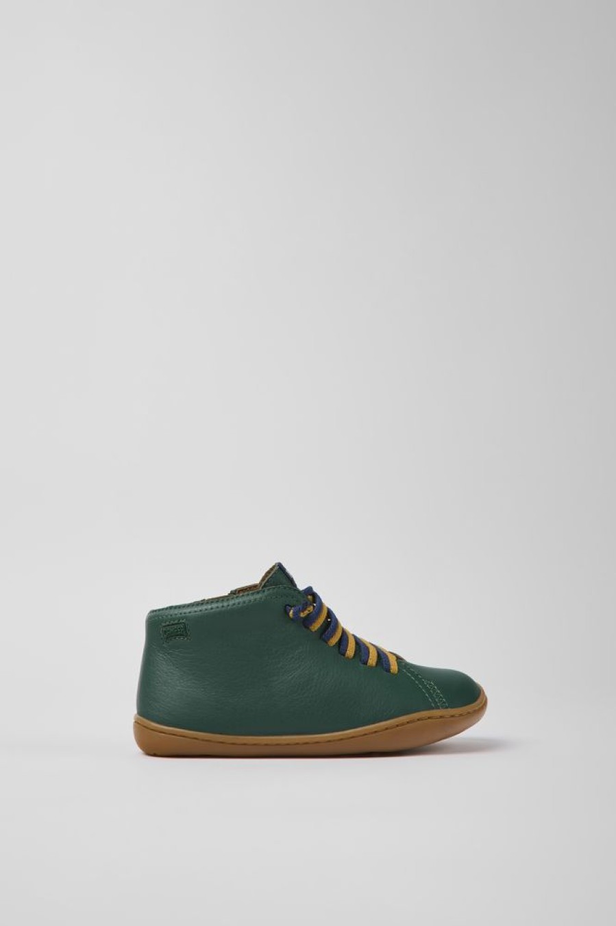 Kids CamperLab Boots | Green Leather Ankle Boots For Kids