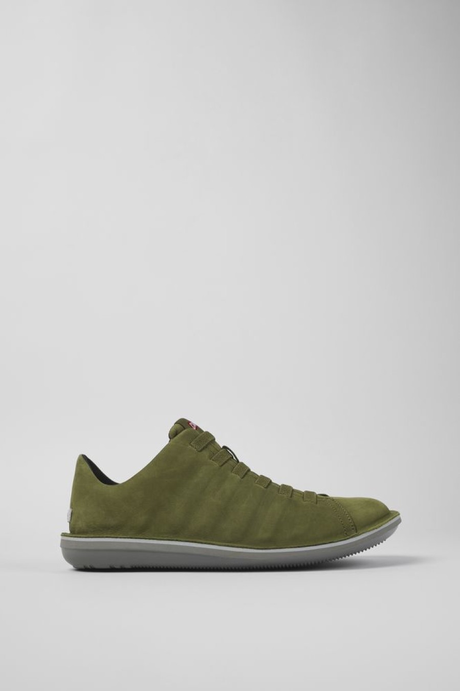 Men CamperLab Casual Shoes | Green Nubuck Low Sneaker For Men