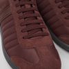 Men CamperLab Casual Shoes | Burgundy Textile And Nubuck Shoes For Men