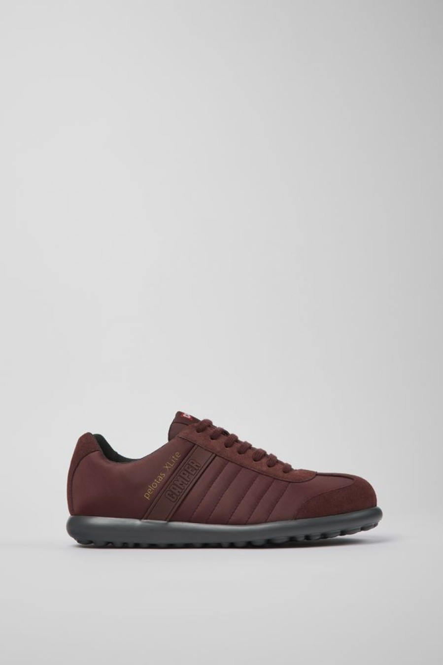 Men CamperLab Casual Shoes | Burgundy Textile And Nubuck Shoes For Men