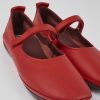 Women CamperLab Flat Shoes | Red Leather Shoes For Women