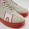 Men CamperLab Sneakers | Gray And Red Textile And Nubuck Sneakers For Men