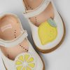 Kids CamperLab Hook And Loop | White Leather Shoes For Girls