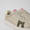 Women CamperLab Sneakers | Gray Leather And Nubuck Sneakers For Women