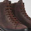 Women CamperLab Ankle Boots | Brown Nubuck Lace-Up Boots