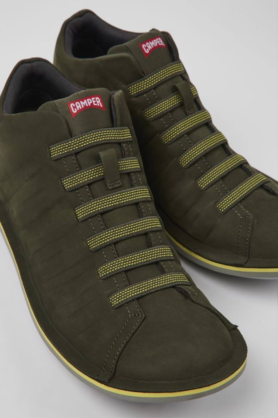 Men CamperLab Casual Shoes | Green Nubuck Sneakers