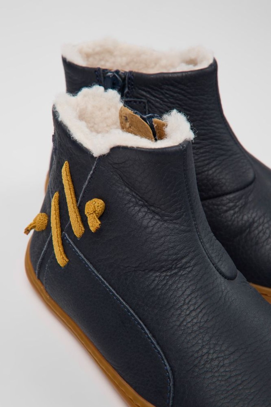 Kids CamperLab Boots | Navy Blue Leather Ankle Boots