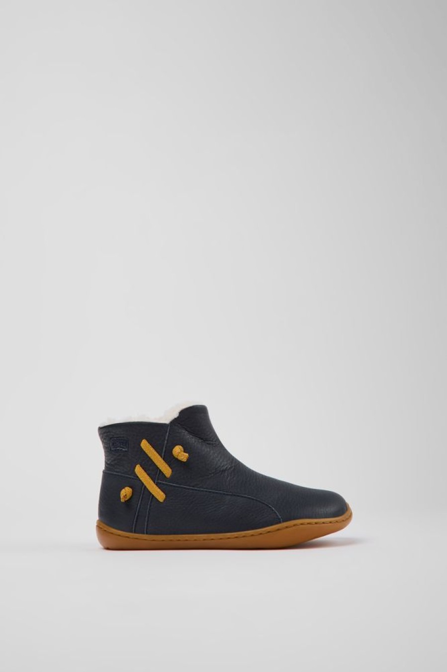 Kids CamperLab Boots | Navy Blue Leather Ankle Boots