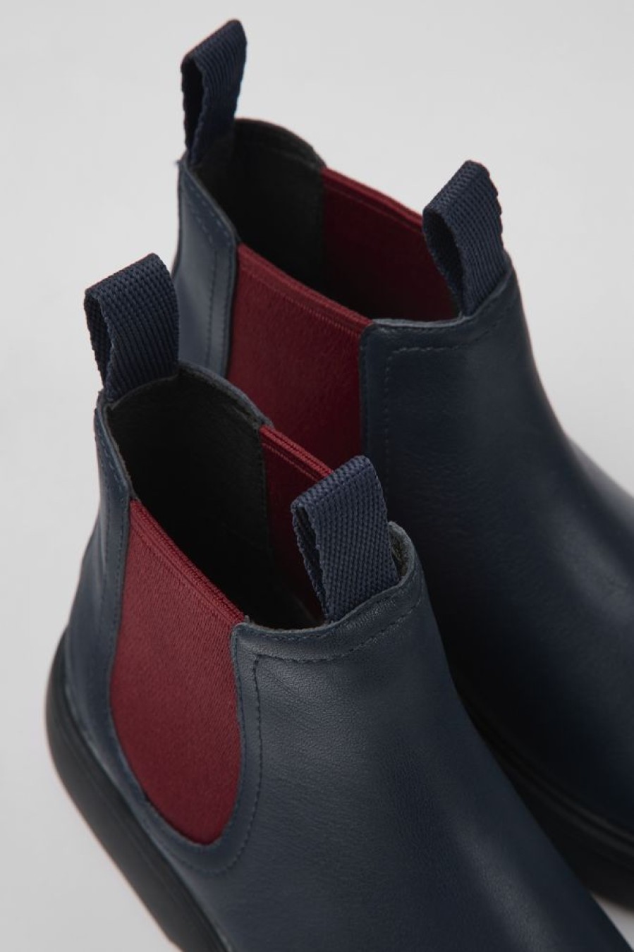 Kids CamperLab Boots | Navy Blue Leather Chelsea Boots For Kids