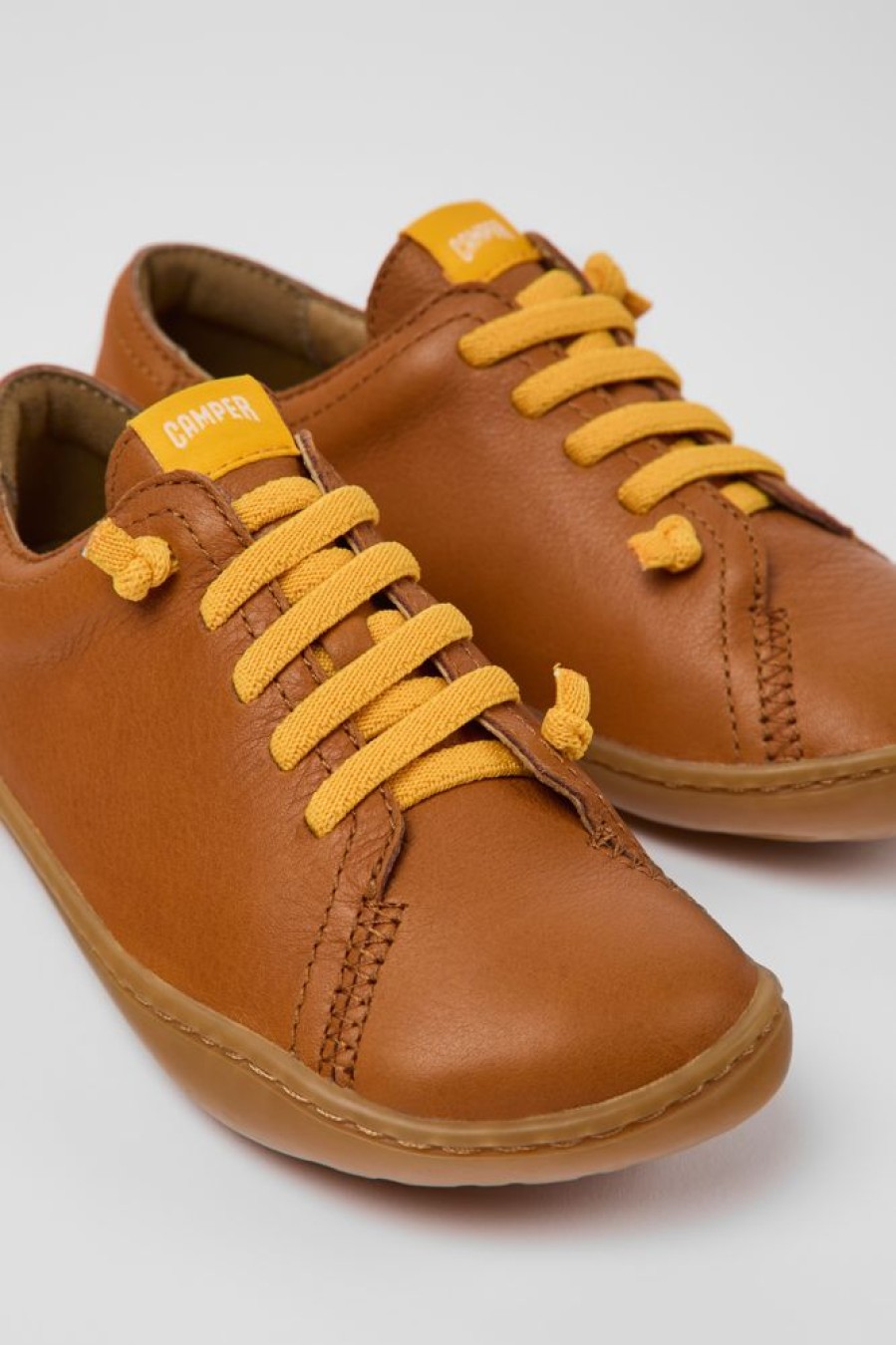 Kids CamperLab Lace Up | Brown Leather Shoes For Kids