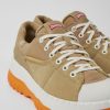 Men CamperLab Casual Shoes | Beige Recycled Textile And Nubuck Shoes For Men