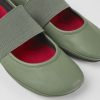 Women CamperLab Flat Shoes | Green Leather Ballerinas For Women