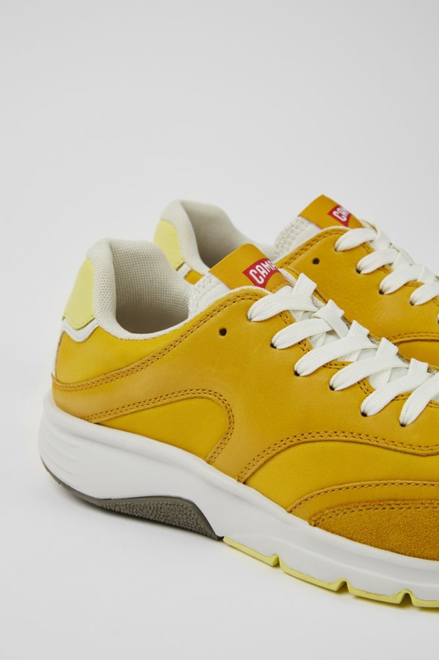 Women CamperLab Sneakers | Yellow Textile And Leather Sneakers For Women