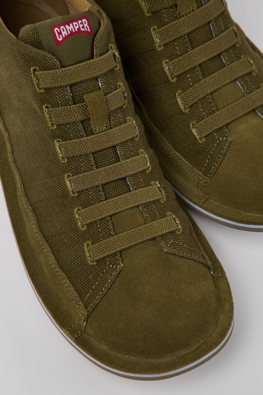 Men CamperLab Casual Shoes | Green Nubuck Sneakers For Men