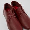 Women CamperLab Ankle Boots | Burgundy Leather Shoes For Women