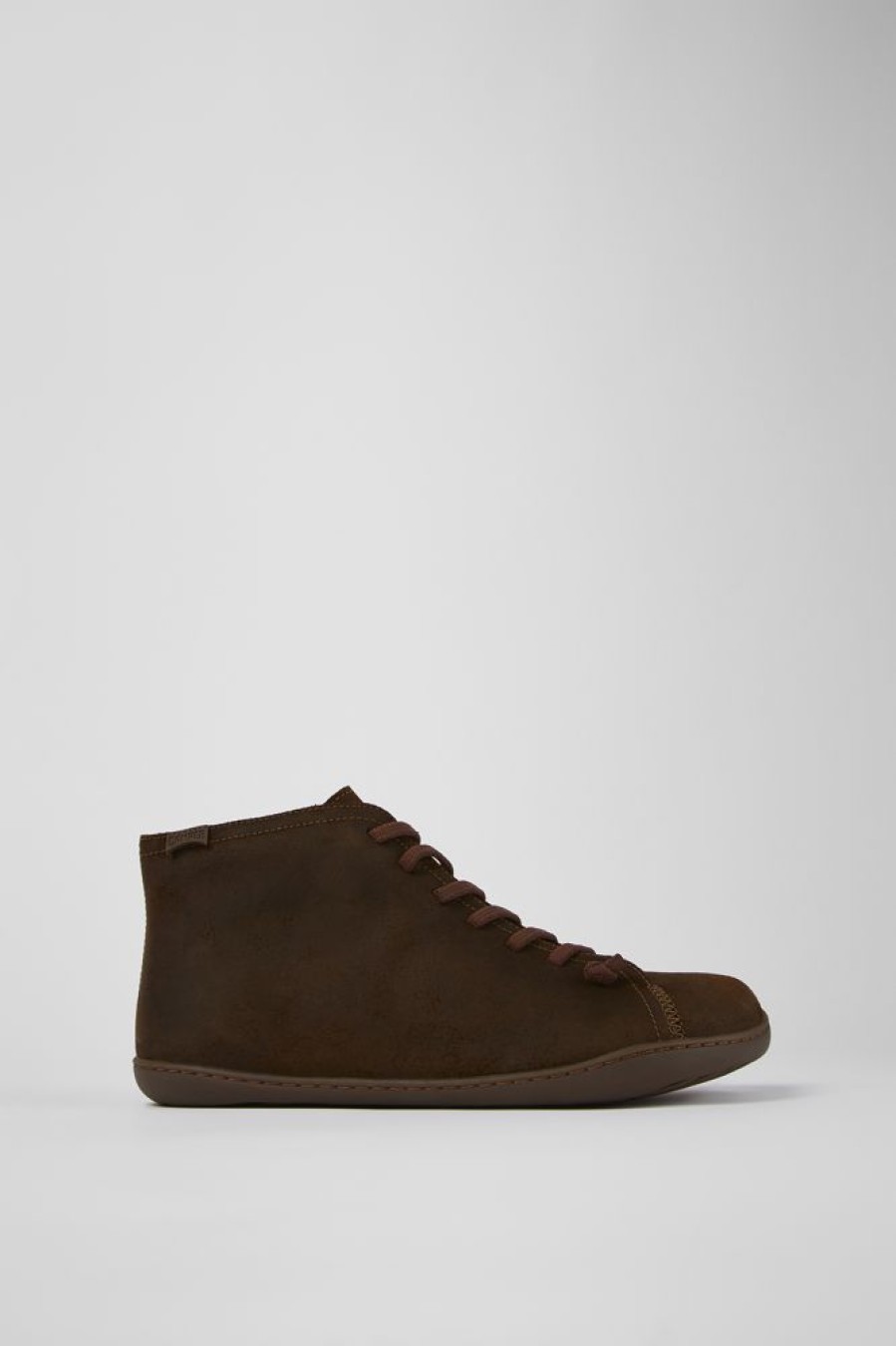 Men CamperLab Casual Shoes | Brown Nubuck Ankle Boots For Men