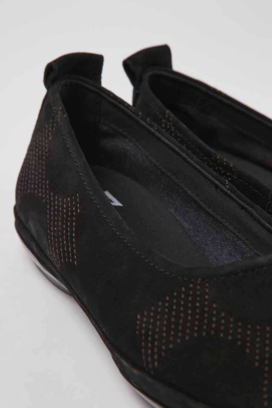 Women CamperLab Ballerinas | Black Nubuck Ballerinas For Women