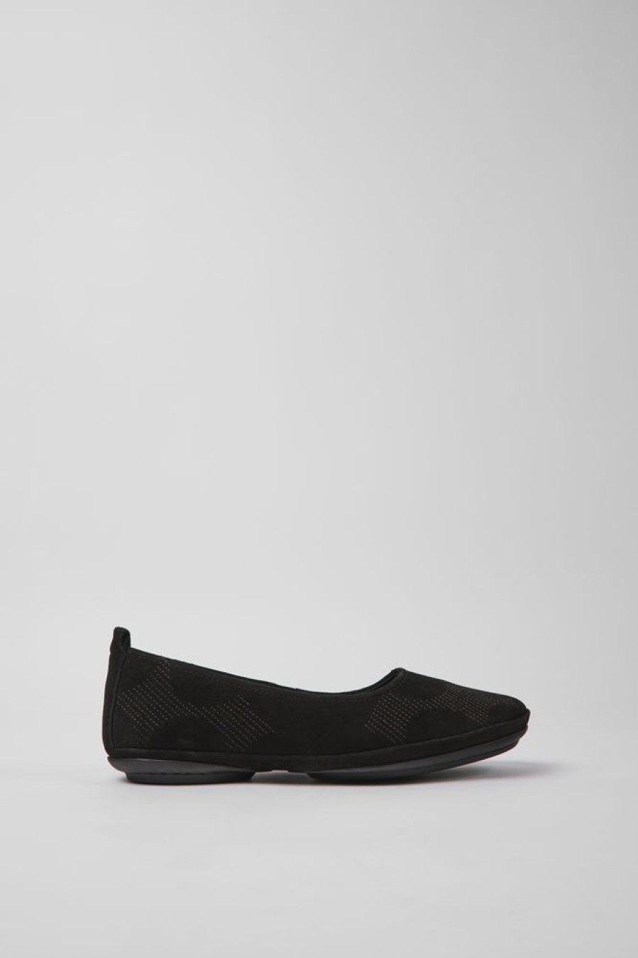 Women CamperLab Ballerinas | Black Nubuck Ballerinas For Women