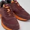 Men CamperLab Sneakers | Burgundy And Orange Textile Sneakers For Men