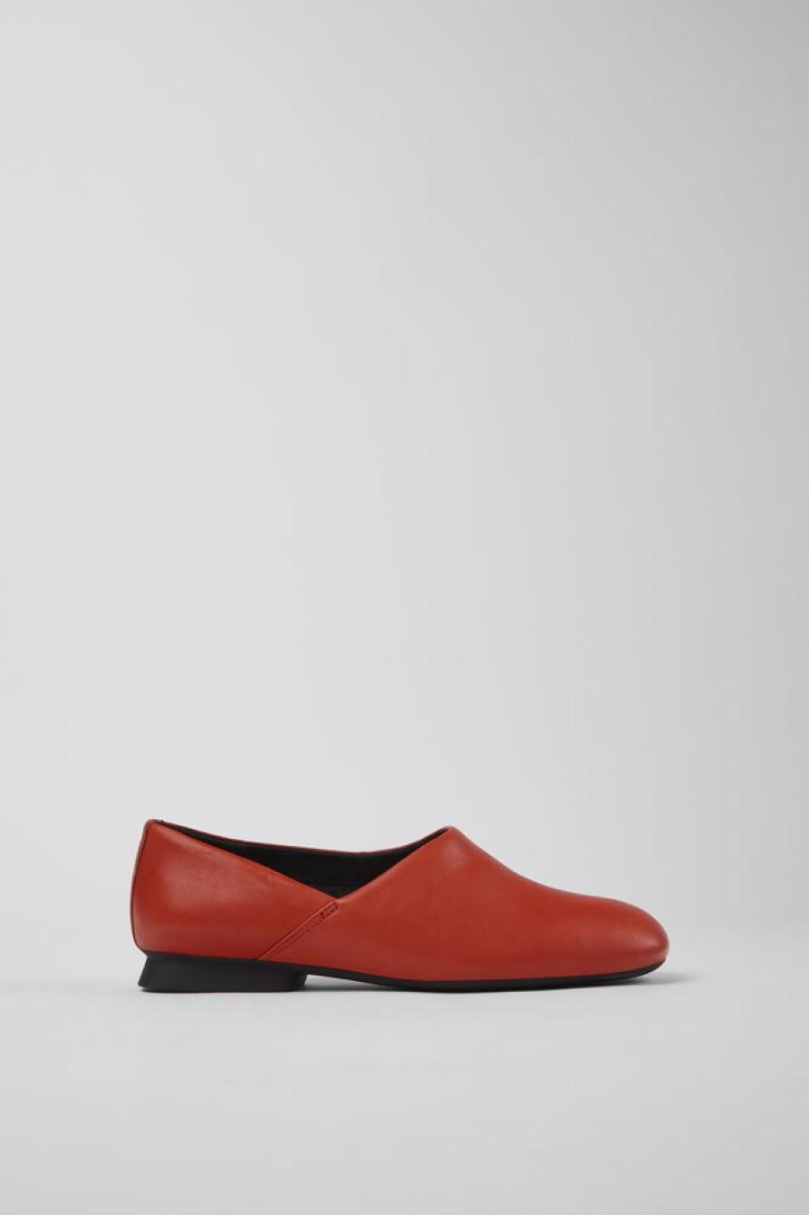 Women CamperLab Flat Shoes | Red Leather Ballerinas For Women