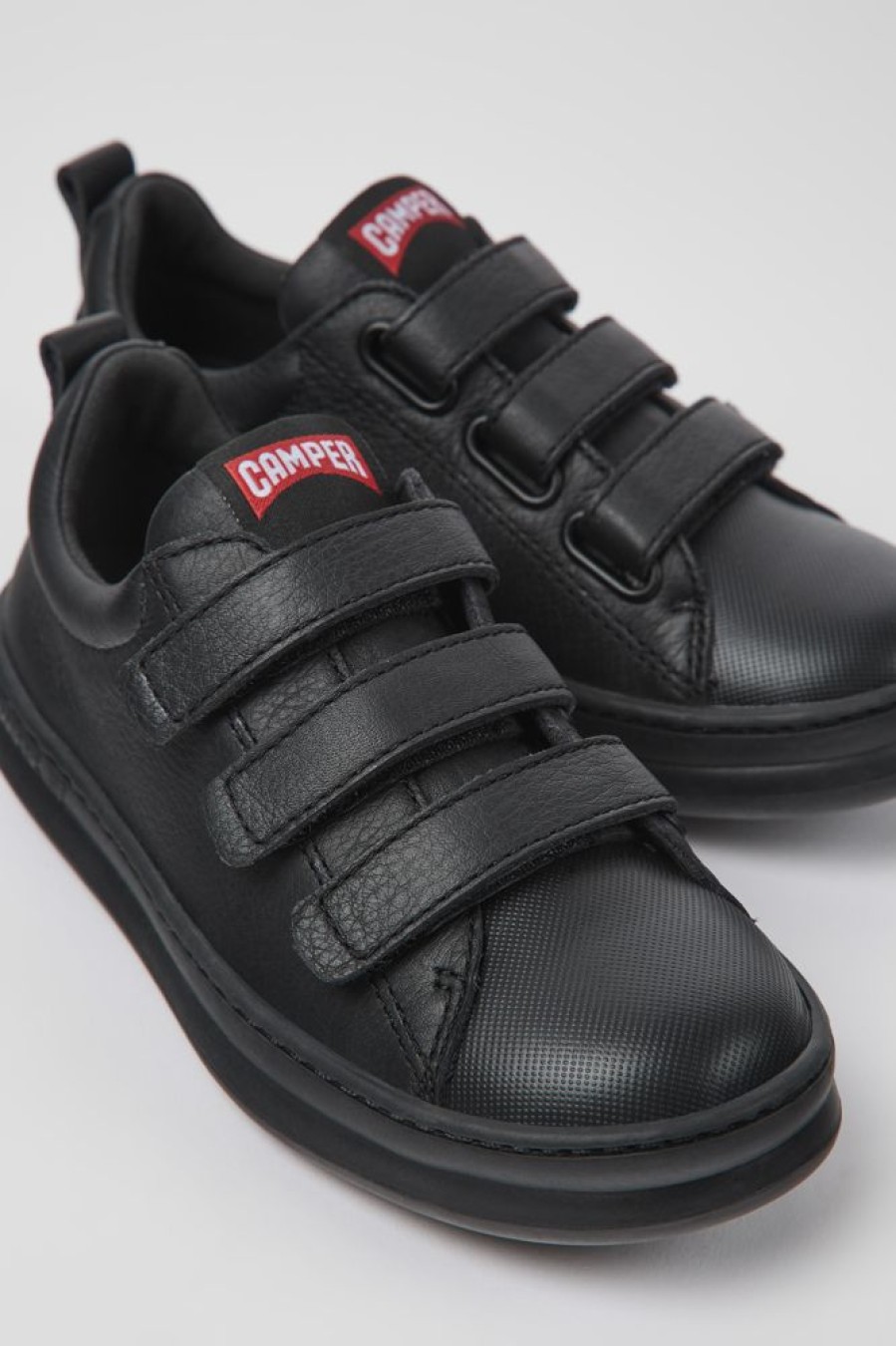 Kids CamperLab Sneakers | Black Leather And Textile Sneakers For Kids