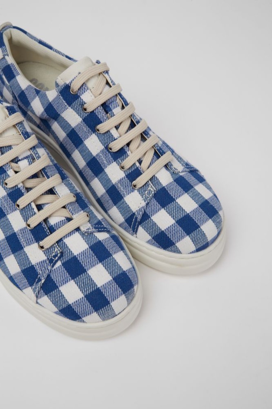 Women CamperLab Sneakers | Blue And White Recycled Cotton Sneakers For Women