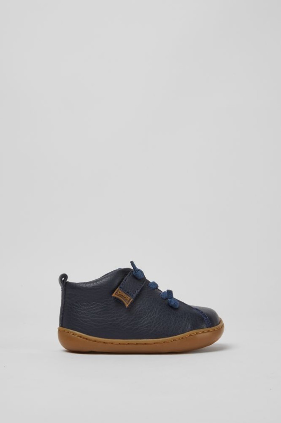 Kids CamperLab Boots | Navy Blue Leather Shoes For Kids