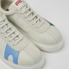 Men CamperLab Sneakers | White Non-Dyed Leather And Suede Sneakers For Men