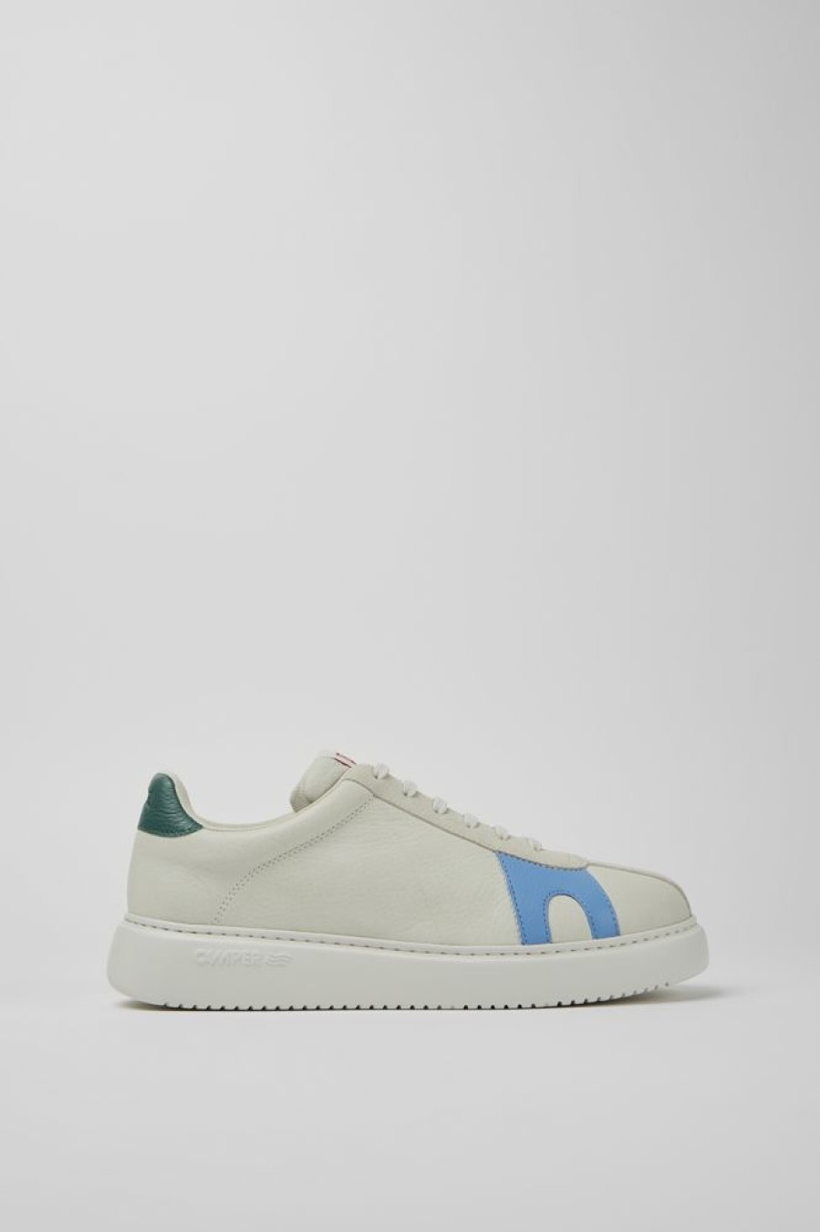 Men CamperLab Sneakers | White Non-Dyed Leather And Suede Sneakers For Men