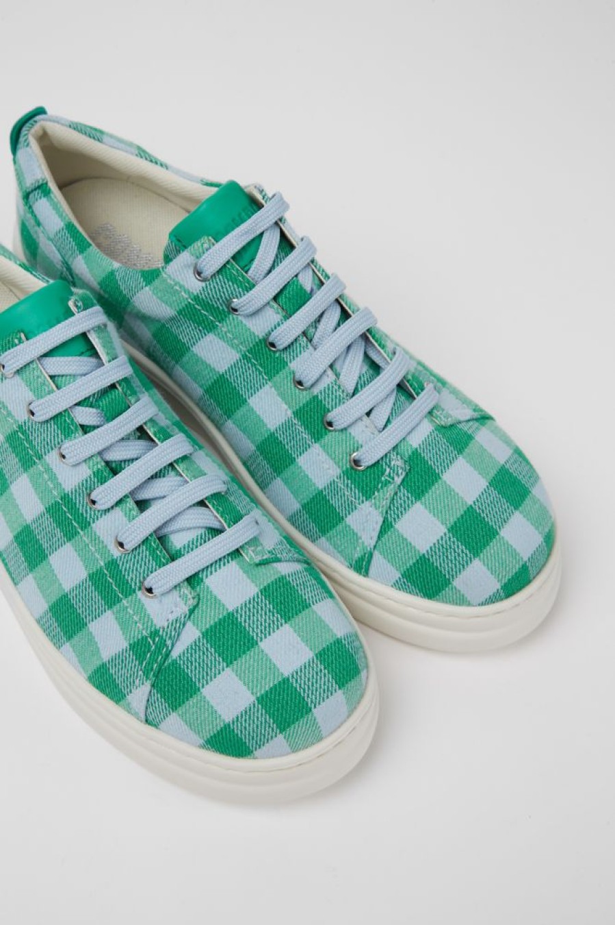 Women CamperLab Sneakers | Green And Blue Recycled Cotton Sneakers For Women