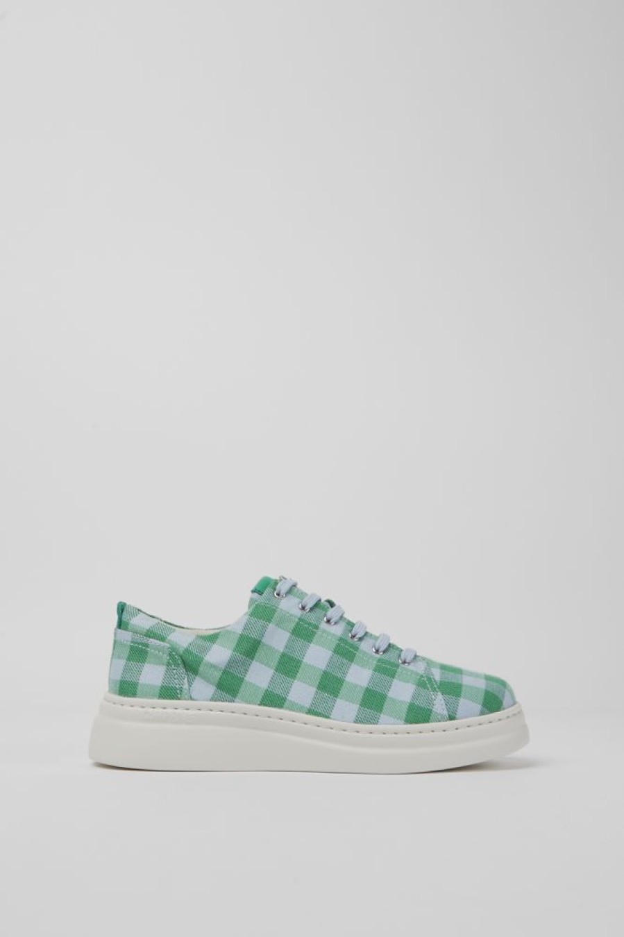 Women CamperLab Sneakers | Green And Blue Recycled Cotton Sneakers For Women