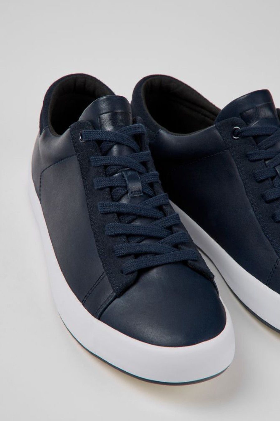 Men CamperLab Sneakers | Blue Leather And Nubuck Sneakers For Men