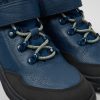 Kids CamperLab Sneakers | Dark Blue Leather And Textile Ankle Boots For Kids