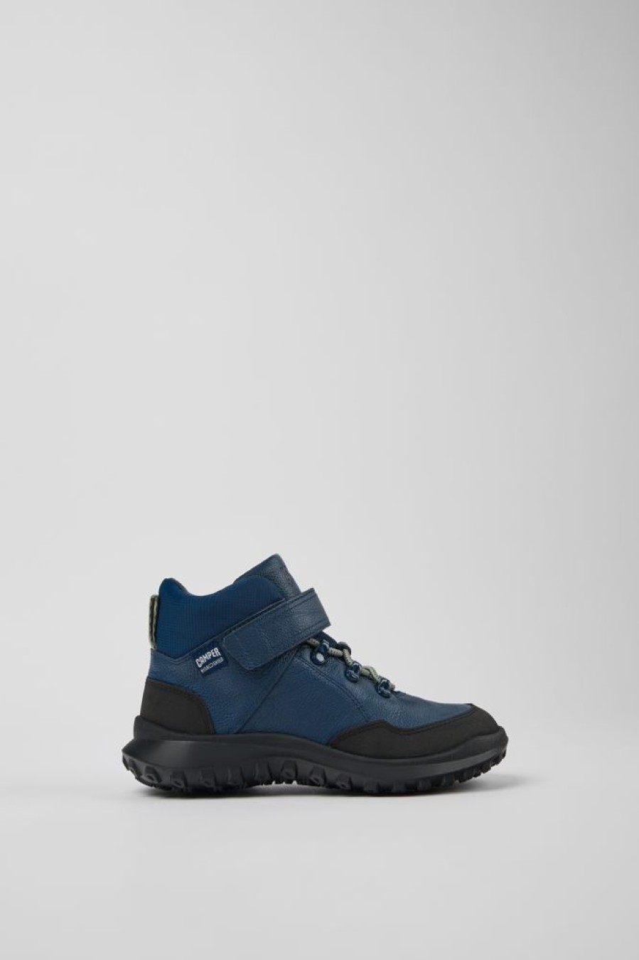 Kids CamperLab Sneakers | Dark Blue Leather And Textile Ankle Boots For Kids