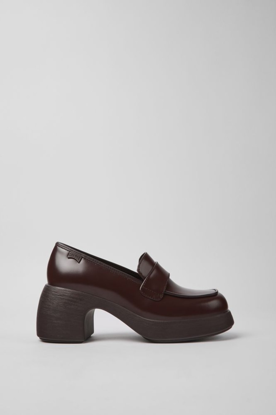 Women CamperLab Formal Shoes | Burgundy Leather Shoes For Women