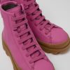 Kids CamperLab Boots | Pink Leather Lace-Up Boots