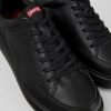 Men CamperLab Casual Shoes | Black Leather Sneakers For Men