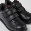 Kids CamperLab School Shoes | Black Leather And Textile Shoes For Kids