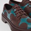 Women CamperLab Formal Shoes | Burgundy And Blue Leather Shoes For Women